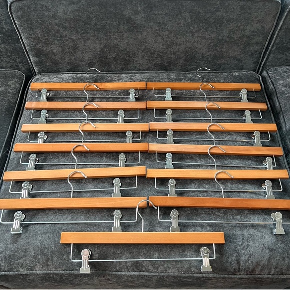 16” Wooden Pants Hanger Pack of 13 - Picture 1 of 5